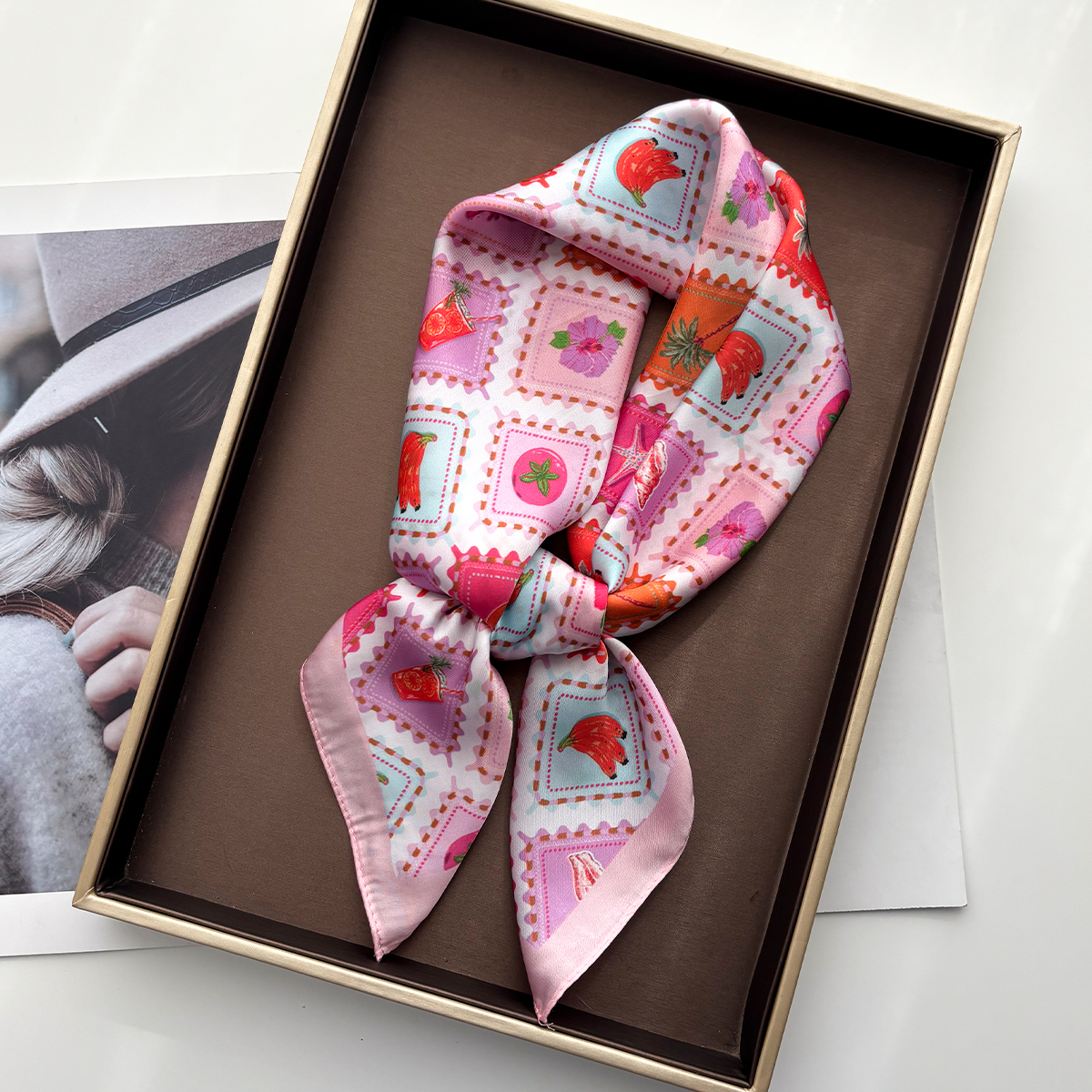 Silk Tie Woven - 2026 Women Square Scarf Silk Imitation