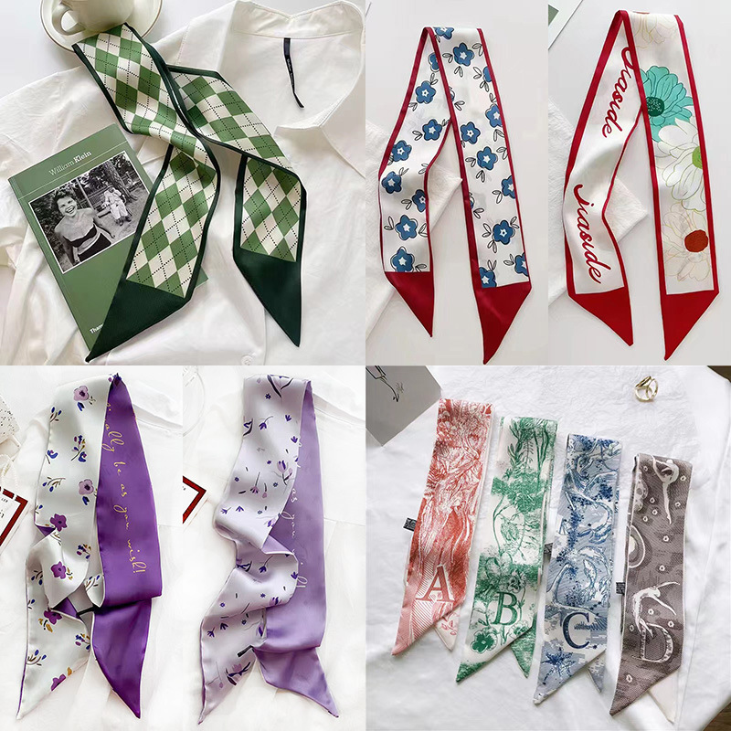 Silk Tie Woven - White and tender light-colored small silk