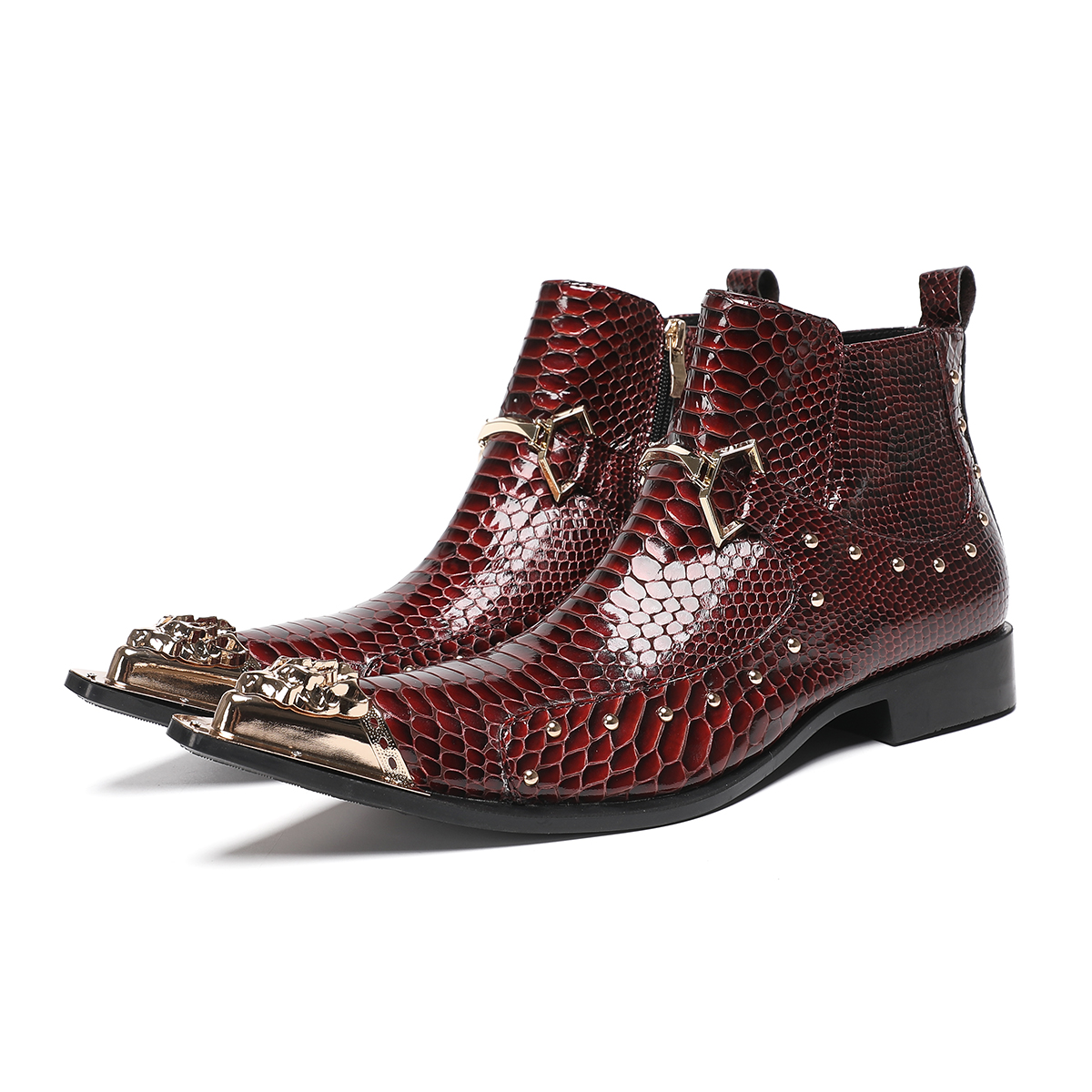 Men'S Formal Style - Fashion Metal Pointed Toe Genuine Leather