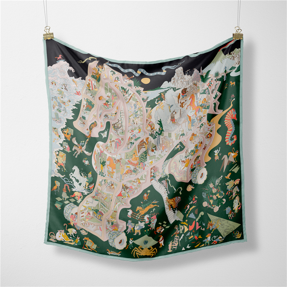 Silk Tie Woven - Twill Silk Scarf Woman Fashion Painting