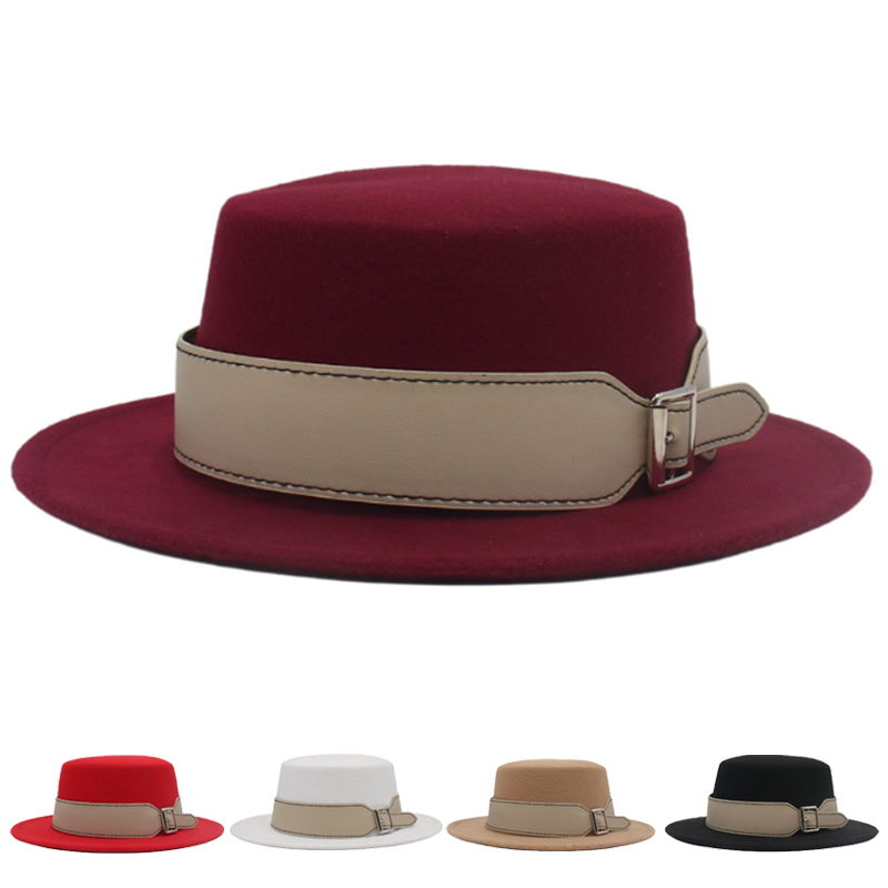 Mens Formal Look - Felt Flat Top Fedora Hat with