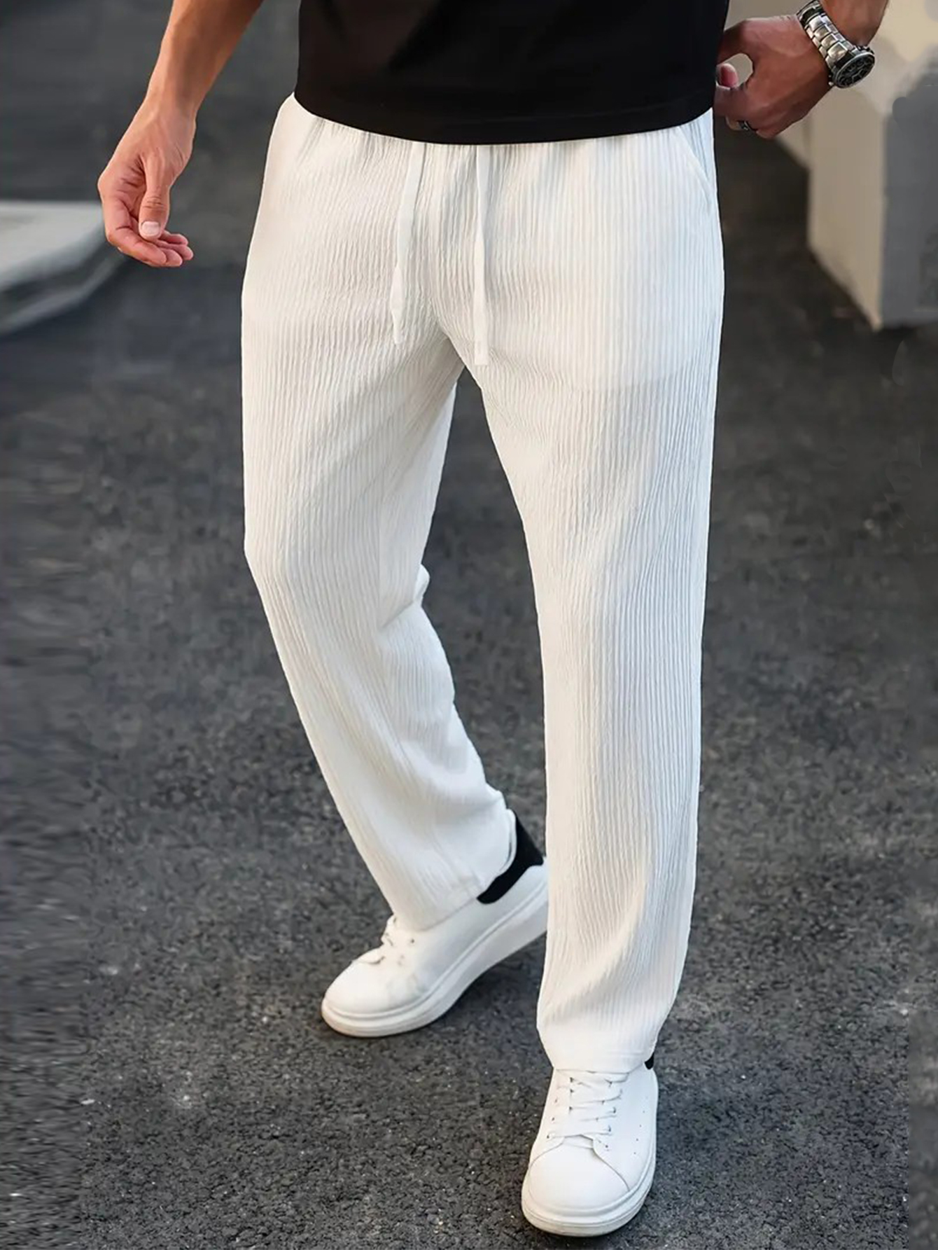 Men'S Formal Style - Men's Solid Color Pocket Stripe texture