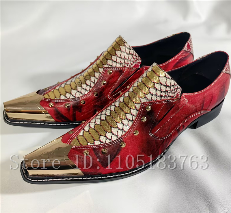 Men'S Formal Style - Baroque Style Red Snake Print Men's