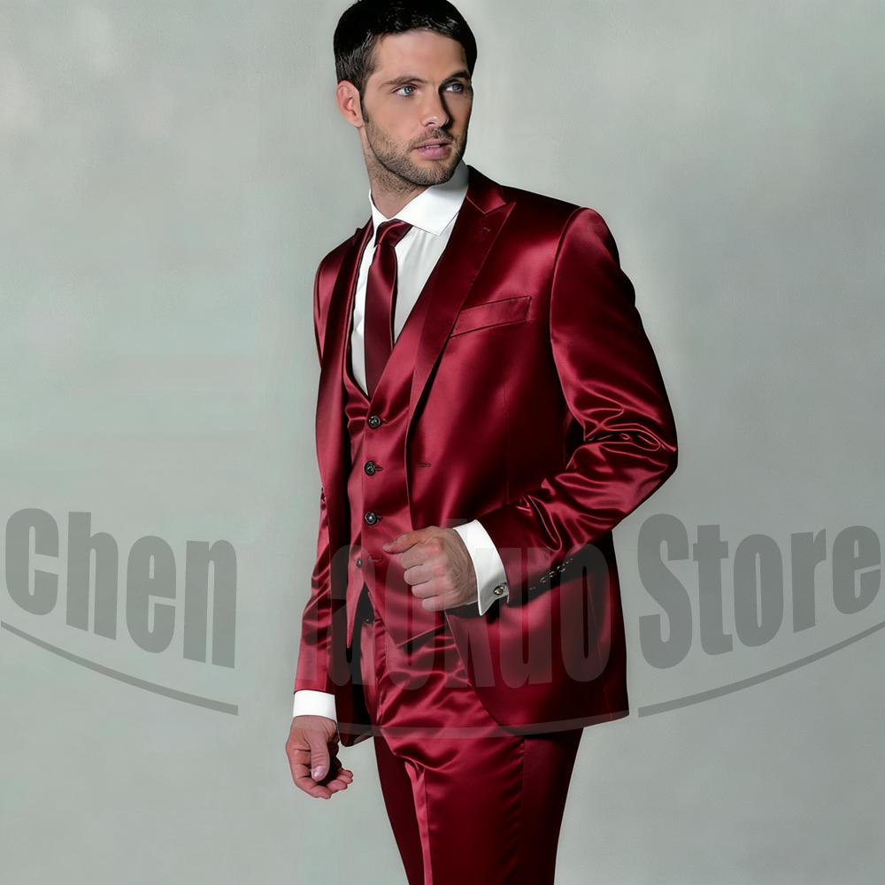 Men's Satin Three Piece Suit S - Men'S Formal Evening Wear 리뷰 및 가격