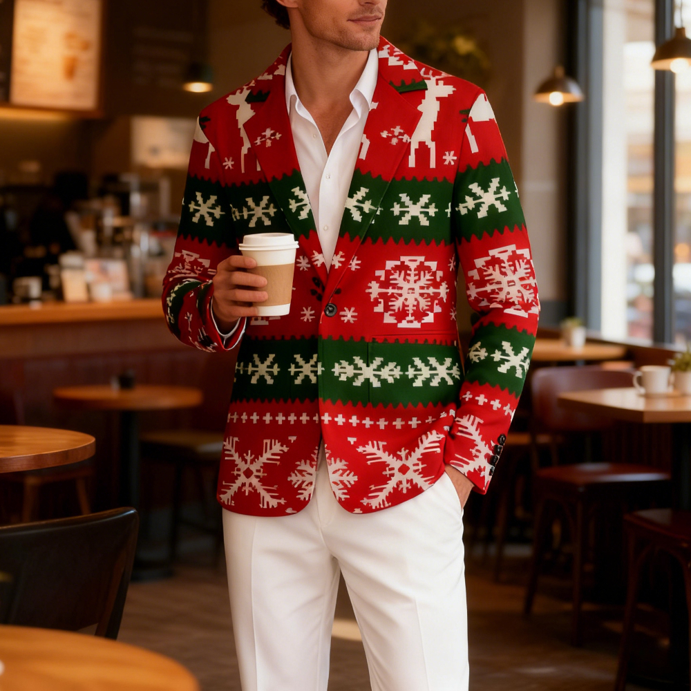 Men's Festive Xmas Casual Blaz - Men Formal Wear With Coat 리뷰 및 가격