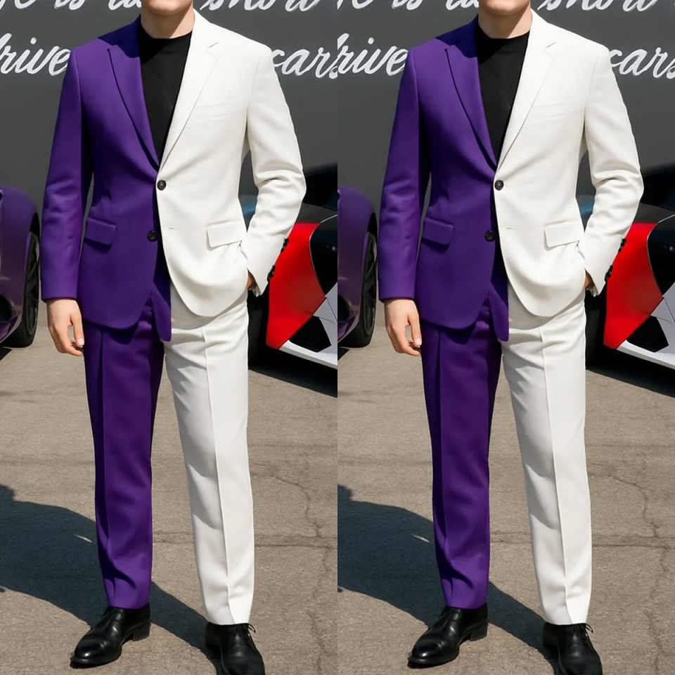 Formal Business Men Tuxedos 2  - Men Formal Wear Purple 리뷰 및 가격