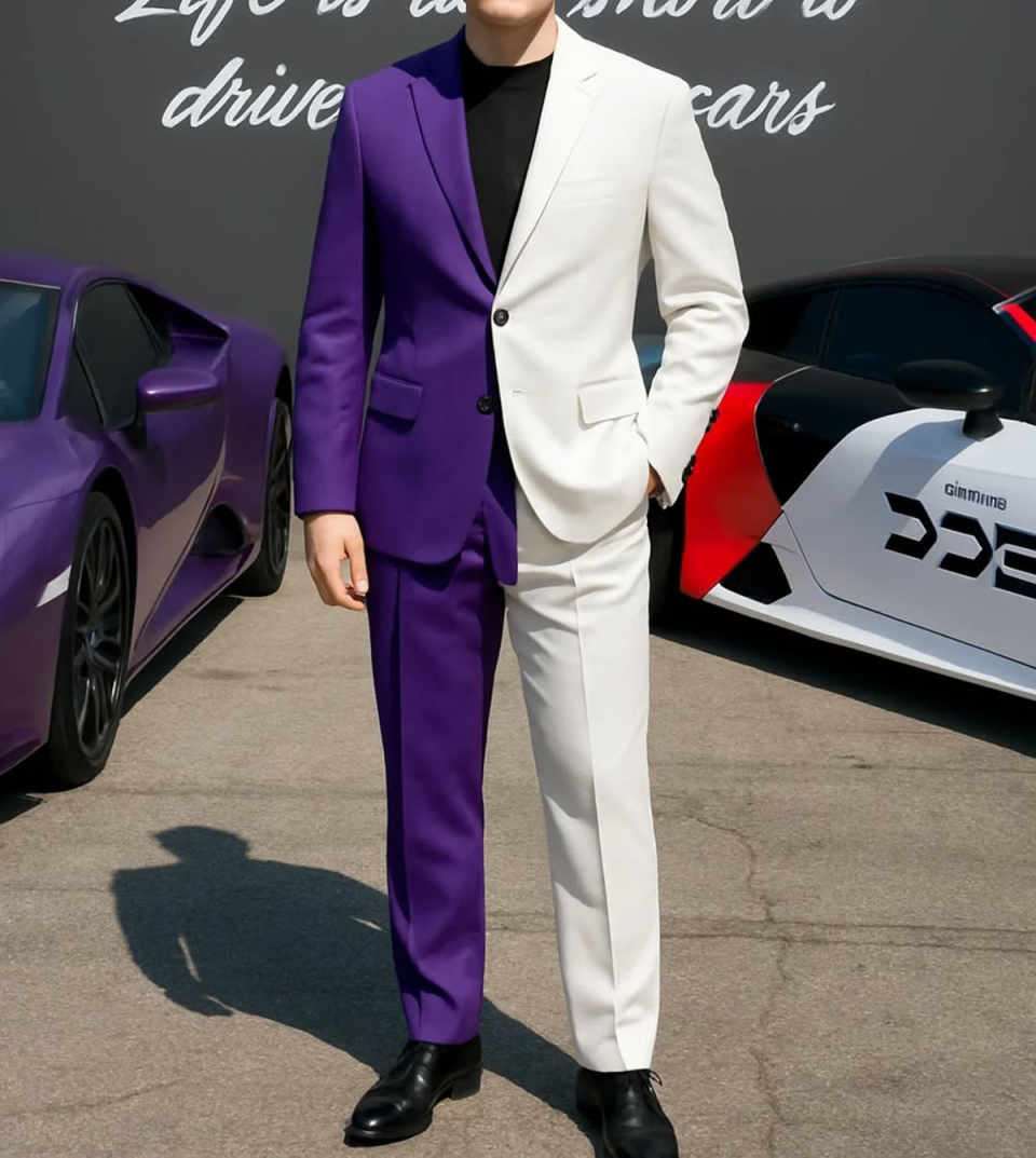 Formal Business Men Tuxedos 2  - Men Formal Wear Purple 리뷰 및 가격