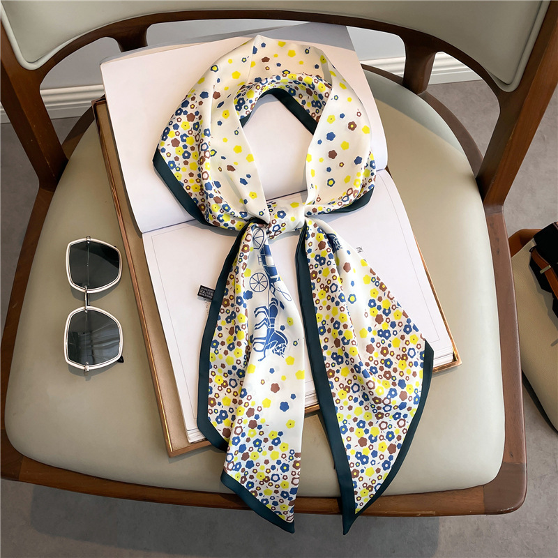 Fashion Print Long Silk Scarf  - Silk Tie Woven 리뷰 및 가격