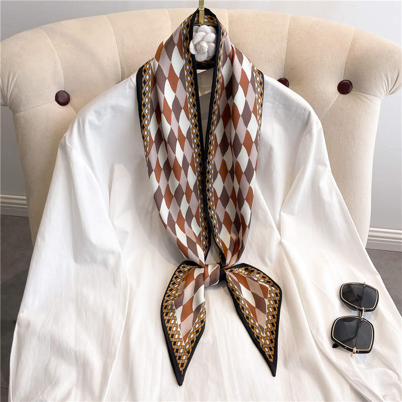 Fashion Print Long Silk Scarf  - Silk Tie Woven 리뷰 및 가격