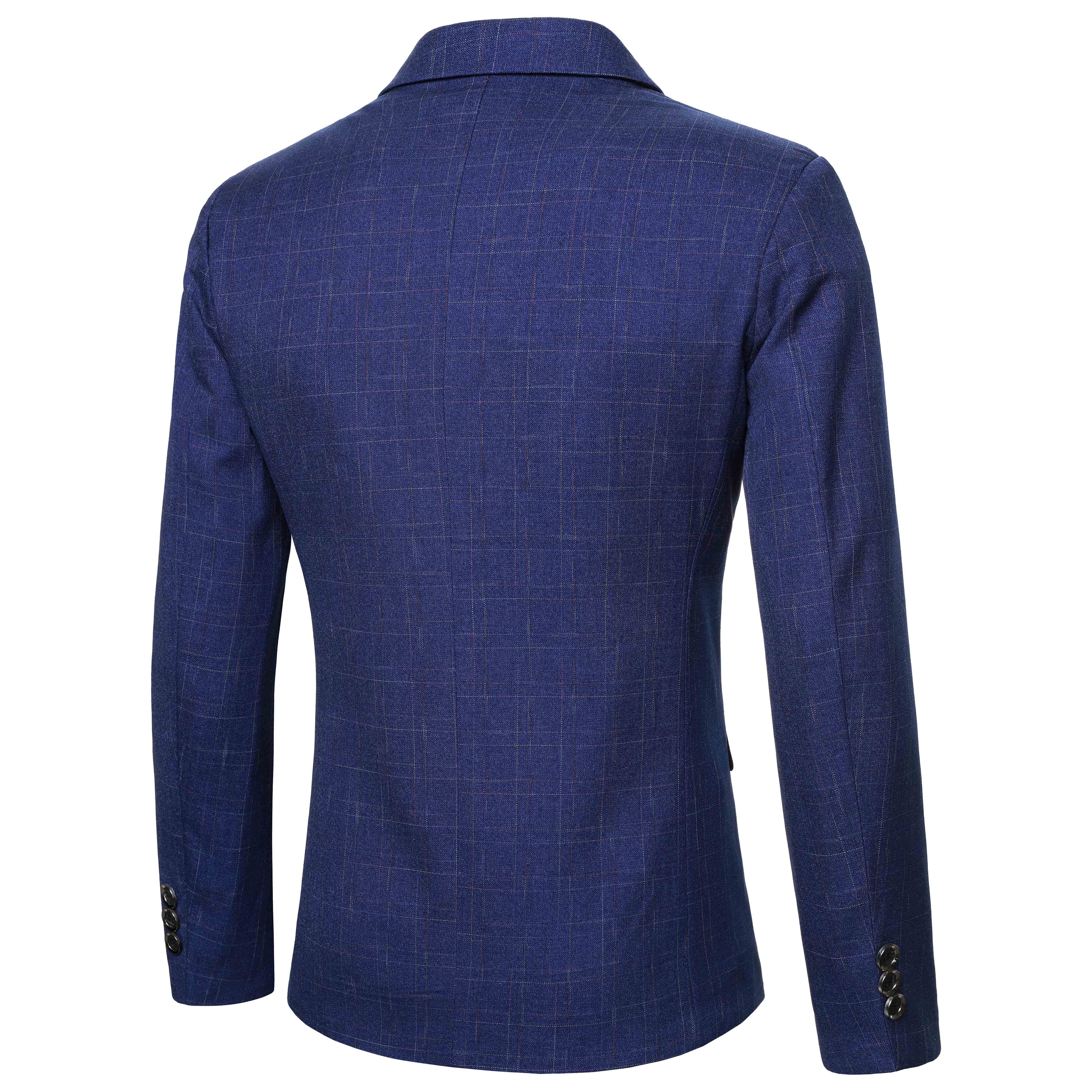 New Spring Men Blue Plaid Blaz - Men Formal Wear With Coat 리뷰 및 가격