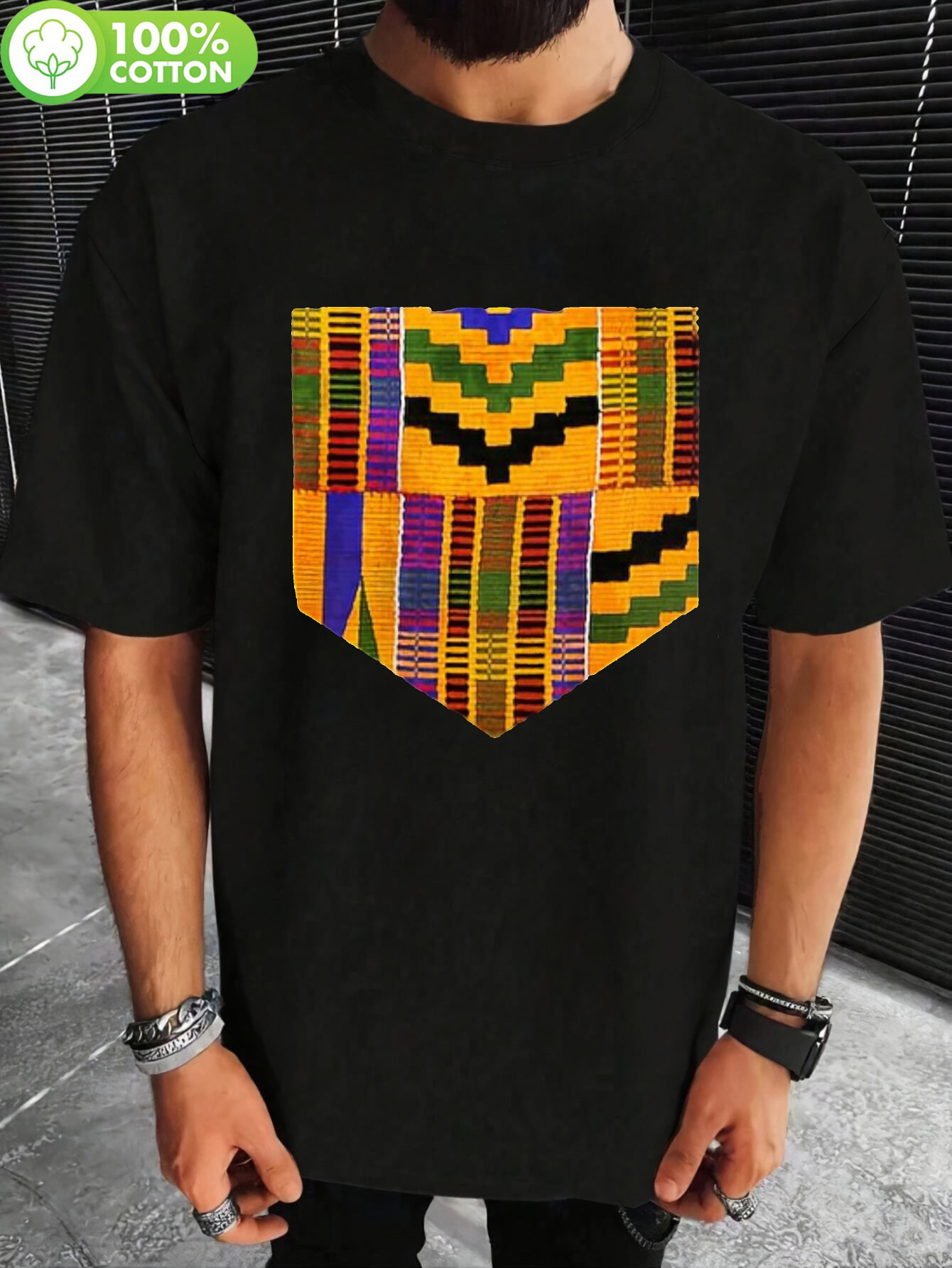 Men'S Kente Dashiki T-Shirt -  - Men'S Formal Ethnic Wear 리뷰 및 가격