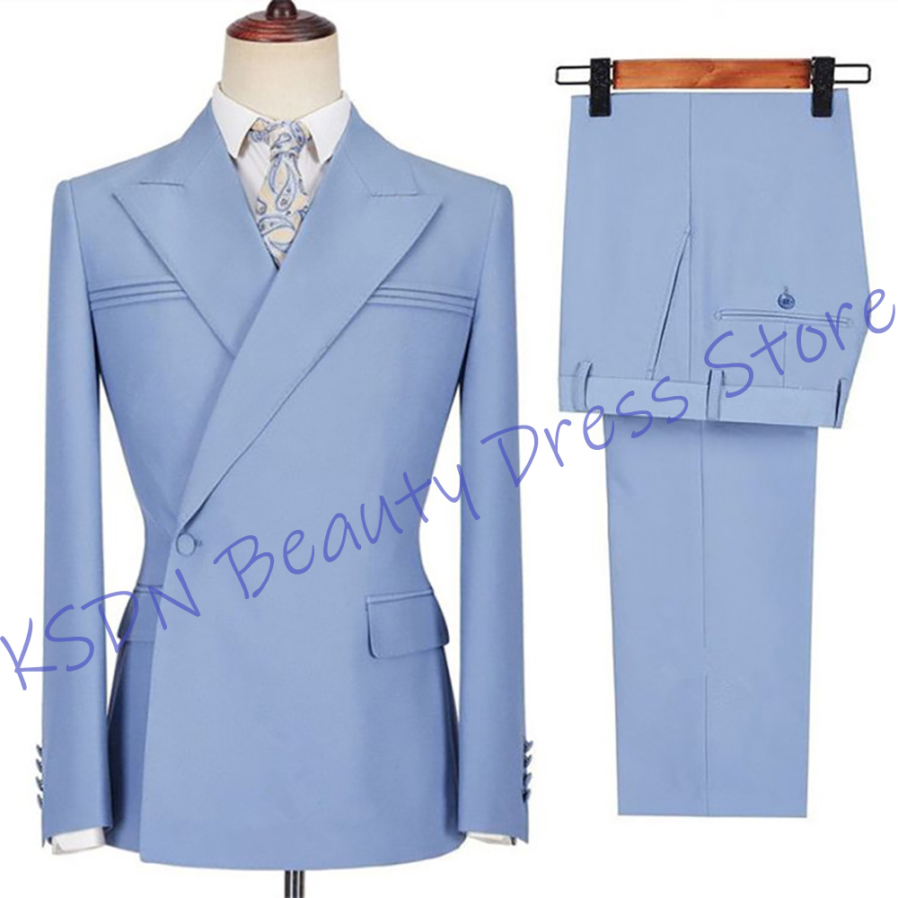 Elegant Men's Sky Blue Suit Sl - Men'S Formal Evening Wear 리뷰 및 가격