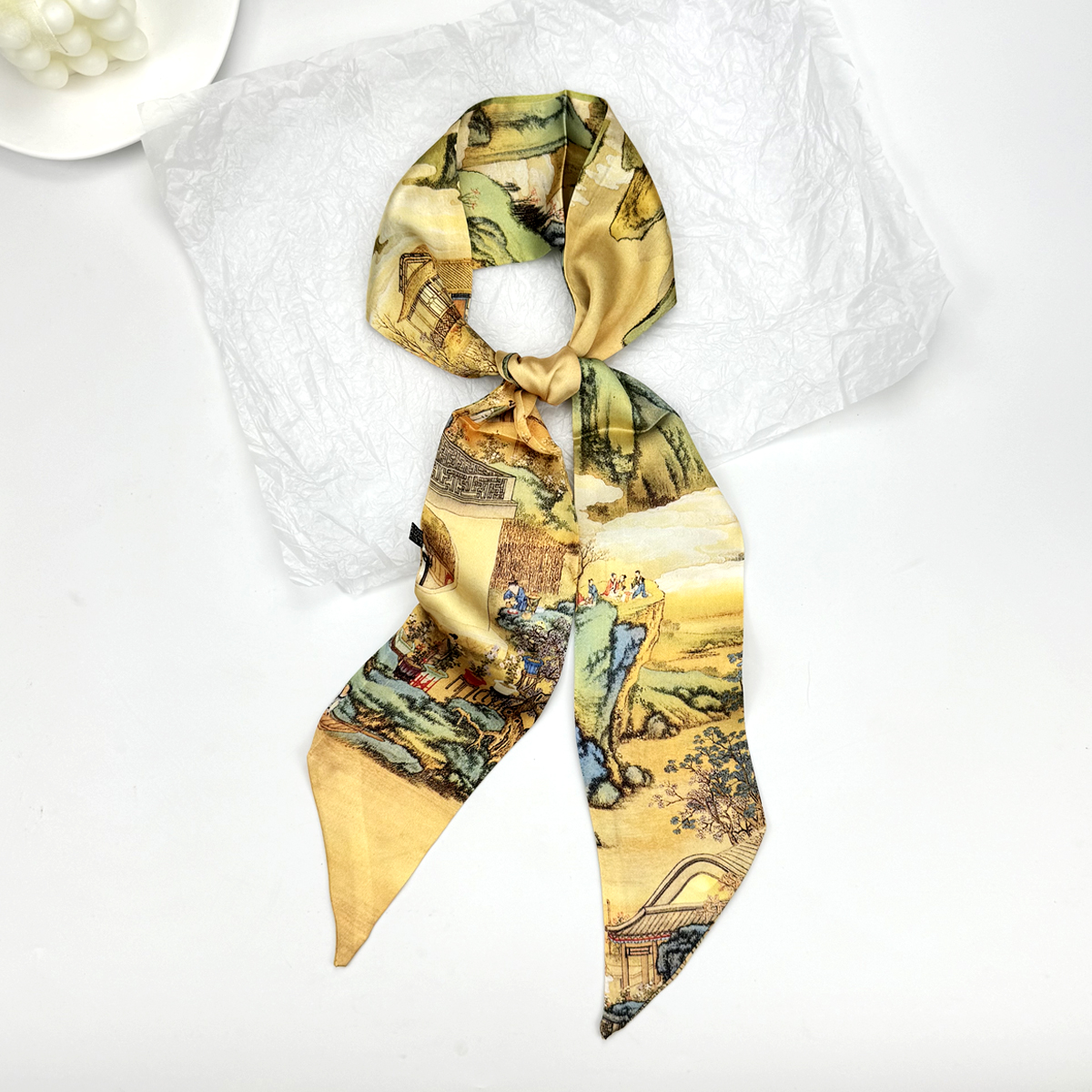 New Ribbon Silk Long Scarf Wom - Silk Tie Woven 리뷰 및 가격