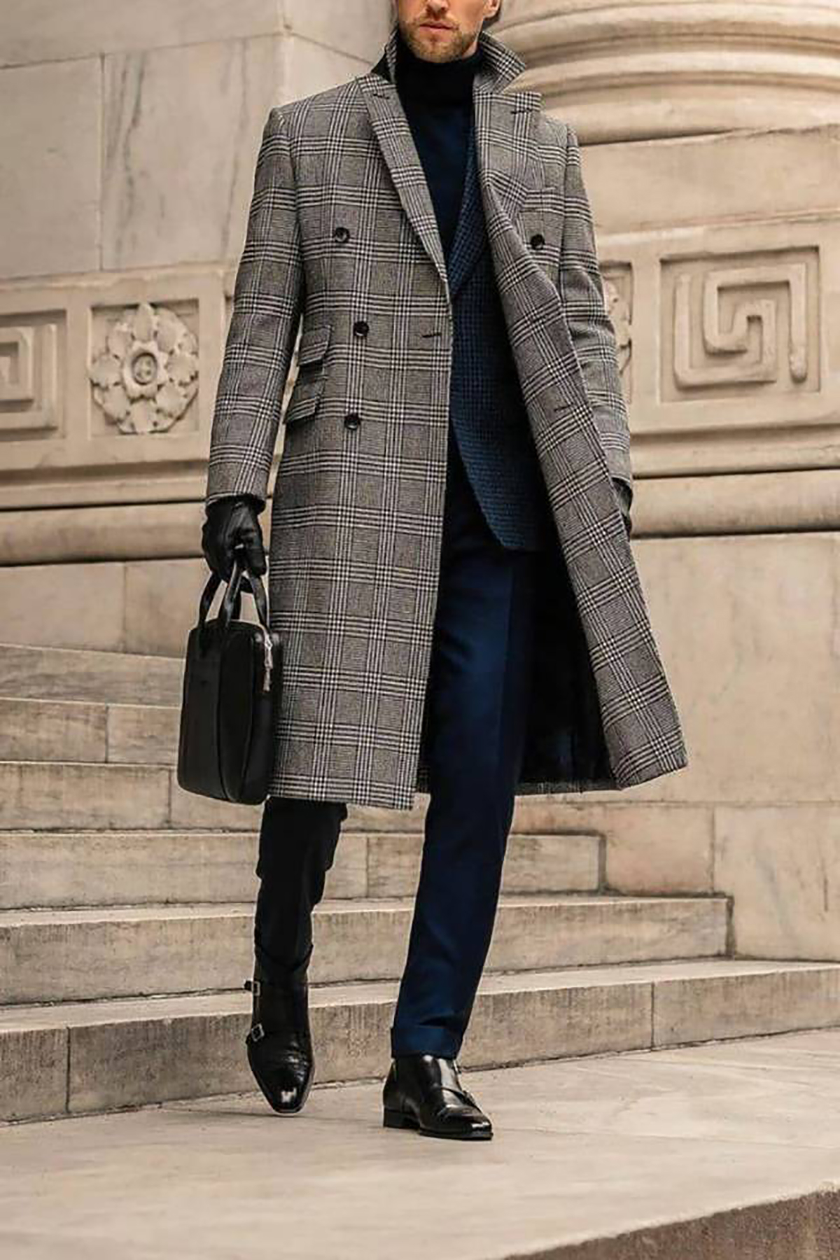Plaid Woolen Overcoat Jacket F - Men'S Formal Wear In Winter 리뷰 및 가격