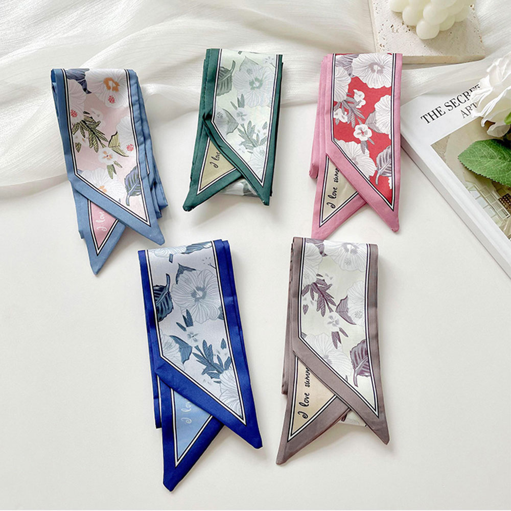 Floral Silk Satin Scarf Narrow - Silk Tie Woven 리뷰 및 가격