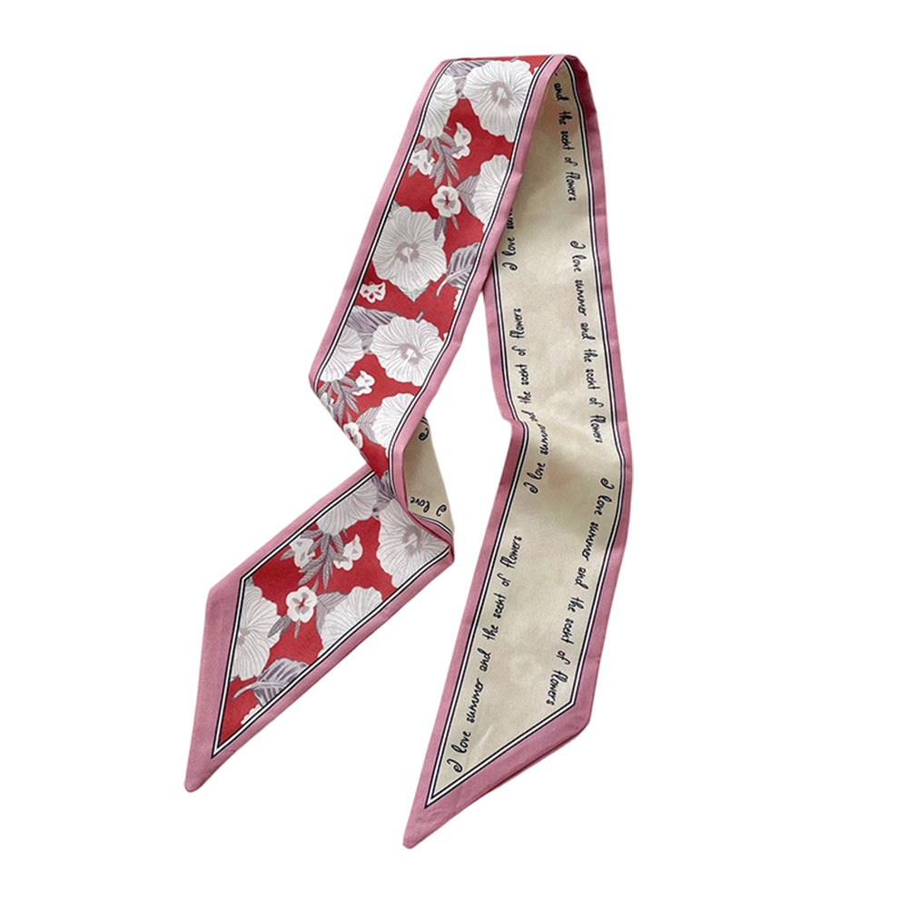 Floral Silk Satin Scarf Narrow - Silk Tie Woven 리뷰 및 가격