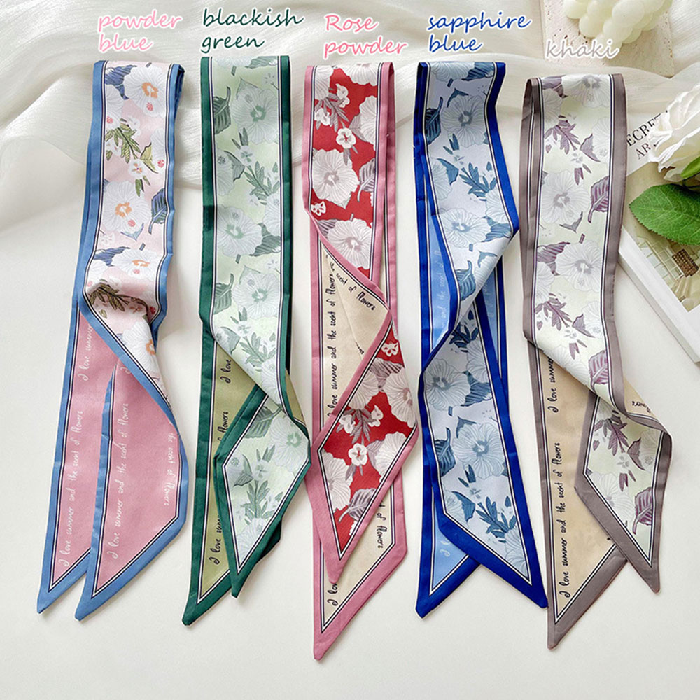 Floral Silk Satin Scarf Narrow - Silk Tie Woven 리뷰 및 가격
