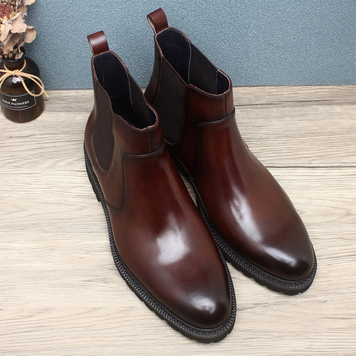 Men's Brown Leather Chelsea An - Men'S Formal Wear In Winter 리뷰 및 가격