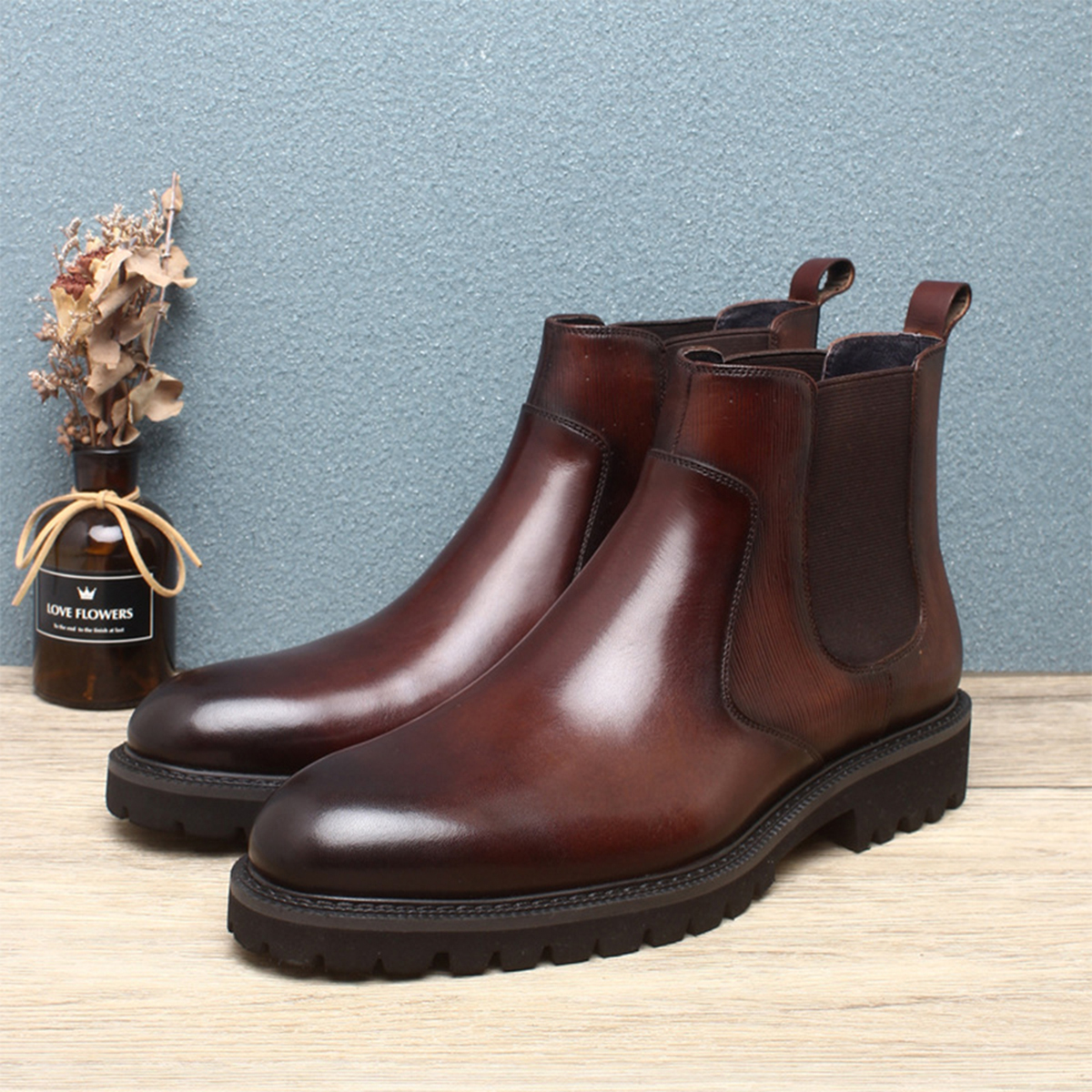 Men's Brown Leather Chelsea An - Men'S Formal Wear In Winter 리뷰 및 가격
