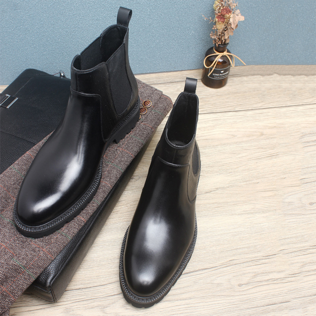 Men's Brown Leather Chelsea An - Men'S Formal Wear In Winter 리뷰 및 가격