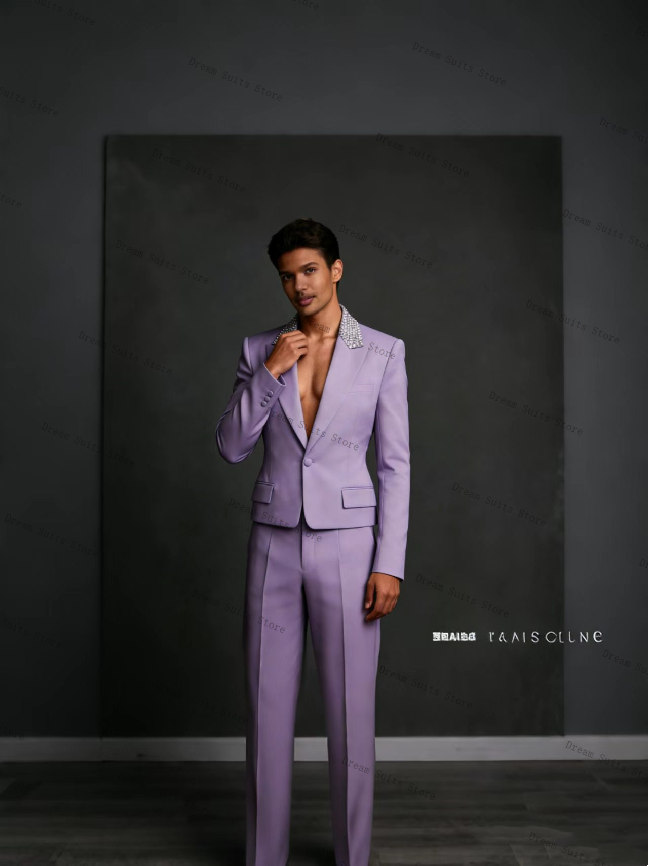 Crystals Men Suit Set 2 Pcs Bl - Men Formal Wear Purple 리뷰 및 가격