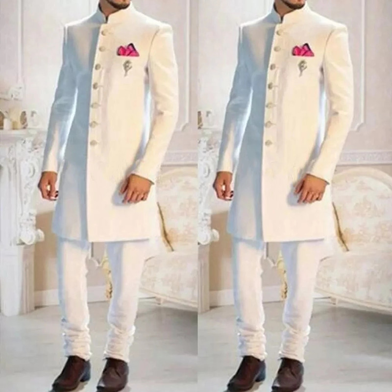 Fashion Design White Stand Col - Men'S Formal Ethnic Wear 리뷰 및 가격