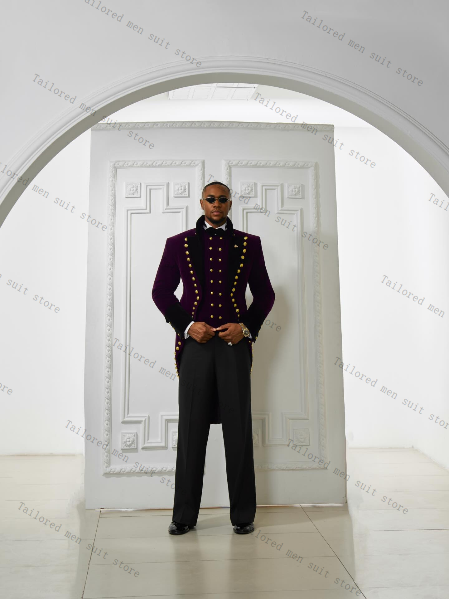 Purple Men Suits Pants Set 2 P - Men Formal Wear Purple 리뷰 및 가격