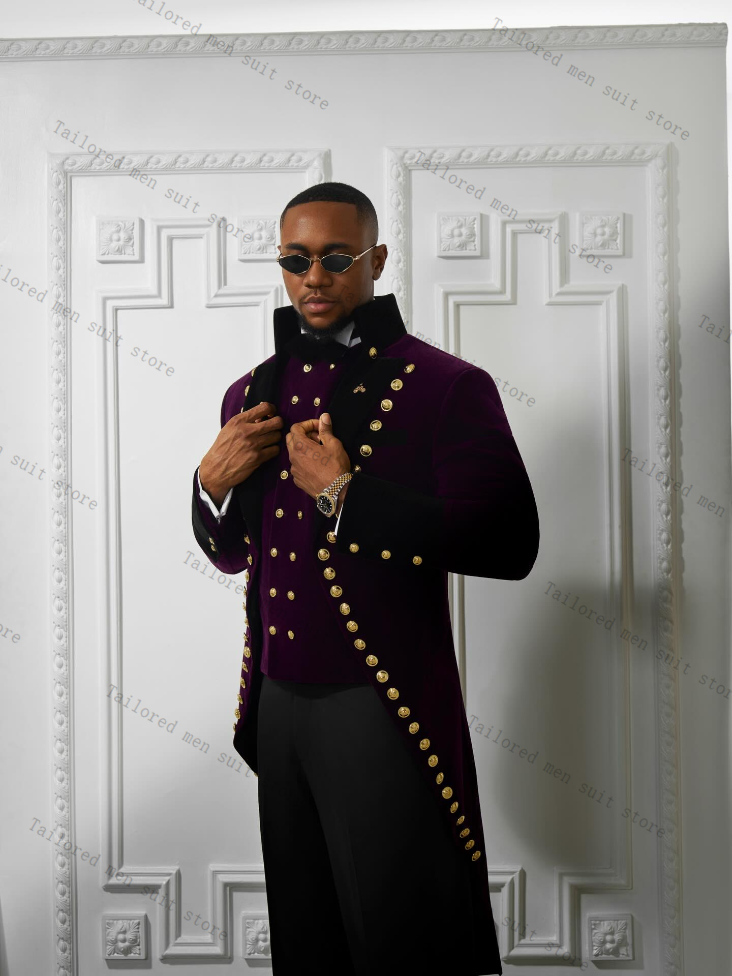Purple Men Suits Pants Set 2 P - Men Formal Wear Purple 리뷰 및 가격